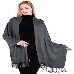 CJ Apparel Dunkelgrau Einfarbiges Design Stola Schal Umschlagtuch Schultertuch Tuch Zweite Wahl Pashmina NEU von CJ Apparel