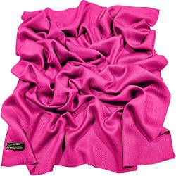 CJ Apparel Leuchtend Rosa Normallack Design Nepalesischer Fransenschal Schal Stola Wrap Pashmina NEU von CJ Apparel