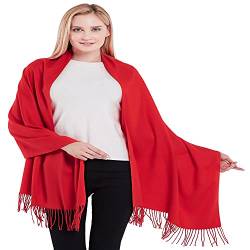 CJ Apparel Rot Dickes Einfarbiges Design Baumwollmischung Schal Schultertücher Wrap Pashminas NEU von CJ Apparel