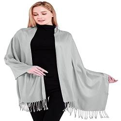 CJ Apparel Silbergrau Einfarbiges Design Stola Schal Umschlagtuch Schultertuch Tuch Zweite Wahl Pashmina NEU von CJ Apparel