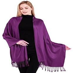 CJ Apparel Violett Einfarbiges Design Nepalese Schal Zweite Wahl Schal Stola Pashmina NEU von CJ Apparel