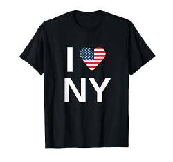 I Love NY New York Amerika Herz Flagge T-Shirt von CJ Shirts