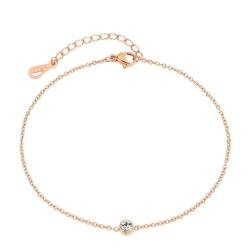 CJDGLL 2 Stück Fußkettchen aus 18 Karat Roségold für Damen, Fuß-Knöchel-Kette, Glieder-Charms, Armband, Strand-Accessoires, Sommer-Modeschmuck von CJDGLL