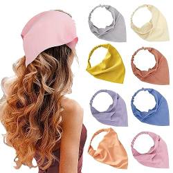 CJKDXDH 8 Stück Haarschal, Stirnbänder für Damen und Mädchen, elastische Haarbandanas, Chiffon, Dreieckstuch, Boho-Haarschals, Haarschmuck (bunt) von CJKDXDH