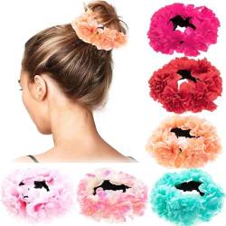 Haargummis aus Kunstblumen, für Damen und Mädchen, dehnbare Blumen-Haargummis, Seile, eleganter Pferdeschwanz-Halter, Haar-Accessoires (bunt) von CJKDXDH