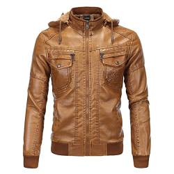 CJQJPNZ Gelbe PU-Lederjacke Männer Slim Fit Mantel Frühling Herbst Jacken Massivfarbe Casual Leder Mantel plus Größe yellow M von CJQJPNZ