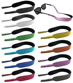 10 Stück schwimmende Sonnenbrillen-Bänder, 10 Farben langlebig schwimmend Brillenhalter rutschfest Neopren weiche Brillenriemen Halterung für Sport Outdoor Wasseraktivitäten Männer Frauen Kinder von CKANDAY