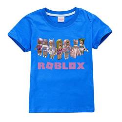 CKCKTZ Ro-blox T-Shirt für Jungen und Mädchen, modisches Spiel, kurzärmeliges Oberteil, T-Shirt für Kinder Gr. 11-12 Jahre, blau von CKCKTZ