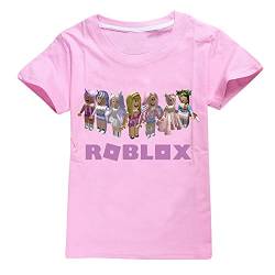 CKCKTZ Ro-blox T-Shirt für Jungen und Mädchen, modisches Spiel, kurzärmeliges Oberteil, T-Shirt für Kinder Gr. 7-8 Jahre, rose von CKCKTZ