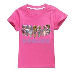 CKCKTZ Ro-blox T-Shirt für Jungen und Mädchen, modisches Spiel, kurzärmeliges Oberteil, T-Shirt für Kinder Gr. 9 - 10 Jahre, rosarot von CKCKTZ