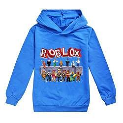 Jungen Kinder Cartoon Sweatshirt Hoodie Langarm Sportswear Casual Pullover Trainingsanzug Ro-blox Spiel Geschenk Gr. 12- 13 Jahre, blau von CKCKTZ