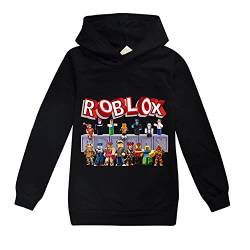 Jungen Kinder Cartoon Sweatshirt Hoodie Langarm Sportswear Casual Pullover Trainingsanzug Ro-blox Spiel Geschenk Gr. 5-6 Jahre, Schwarz von CKCKTZ