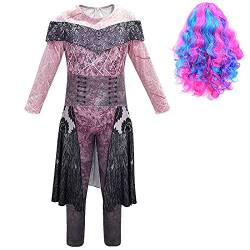 Kinder Descendants 3 Halloween Kostüme Fancy Party Kinder Outfit Mädchen Prinzessin Kleid Kleidung mit Haar, Stil01, 9 Jahre von CKCKTZ