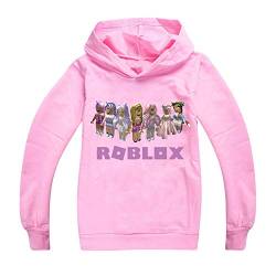 Ro-blox Hoodies für Mädchen Jungen Mode Sweatshirt Kinder Langarm Pullover Trainingsanzug Neuheit Niedlich, rose, 11 Jahre von CKCKTZ