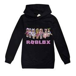 Ro-blox Kapuzenpullover für Mädchen und Jungen, modisches Sweatshirt, langärmelig, Trainingsanzug, niedlich, Schwarz , 5 Jahre von CKCKTZ