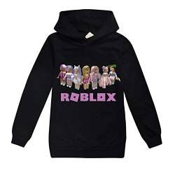 Ro-blox Kapuzenpullover für Mädchen und Jungen, modisches Sweatshirt, langärmelig, Trainingsanzug, niedlich, Schwarz , 9 Jahre von CKCKTZ