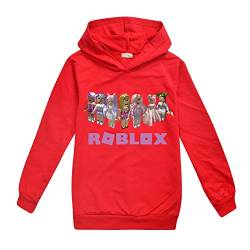 Ro-blox Kapuzenpullover für Mädchen und Jungen, modisches Sweatshirt, langärmelig, Trainingsanzug, niedlich, rot, 5 Jahre von CKCKTZ