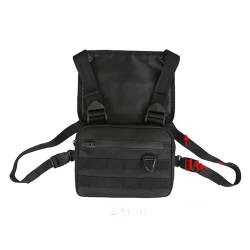 CKEYXGIL umhängetasche Funktionale Brusttasche Für Männer Mode Weste Streetwear -Tasche Taille Pack Unisex Brust Rig Bag-C Black Rig Bag von CKEYXGIL