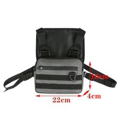 CKEYXGIL umhängetasche Funktionale Brusttasche Für Männer Mode Weste Streetwear -Tasche Taille Pack Unisex Brust Rig Bag-C Graue Rig -Tasche von CKEYXGIL