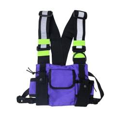 CKEYXGIL umhängetasche Funktionale Brusttasche Für Männer Mode Weste Streetwear -Tasche Taille Pack Unisex Brust Rig Bag-Lila Rig -Tasche von CKEYXGIL