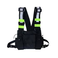 CKEYXGIL umhängetasche Funktionale Brusttasche Für Männer Mode Weste Streetwear -Tasche Taille Pack Unisex Brust Rig Bag-Schwarze Rig -Tasche von CKEYXGIL