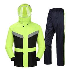 CL-ZZZ Regenanzug für Männer Frauen, leichte wasserdichte Regenmanteljacke + Hosen-Sets, Regenbekleidung für Sport Camping Wandern Reisen - M/L/XL/XXL / 3XL / 4XL (Farbe : Green, Size : XL) von CL-ZZZ