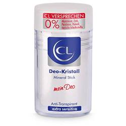 CL Deo Kristall Antitranspirant gegen starkes Schwitzen - 60 g Mineral Stick für empfindliche Haut - Deo Stick reicht für mehrere Monate - Anti Transpirant Herren & Damen - Deodorant Männer Frauen von CL