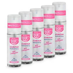 CL invisible fresh Deodorant Spray mit langanhaltendem Duft - 5er Pack 20 ml Deo Spray ohne Aluminium, Zink & Mikroplastik mit Blütenduft - veganes Deo Damen ohne weiße Flecken - Deodorant Frauen von CL