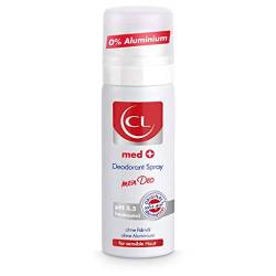 CL med + Deodorant Spray für sensible Haut - 50 ml Deo Spray ph hautneutral ohne Aluminium & Zink bietet aktiven Schutz & sanfte Pflege - Deo Herren & Damen - Deodorant Männer & Frauen von CL