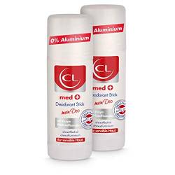 CL med + Deodorant Stick für sensible Haut - 2er Pack 40 ml Deo Stick ohne Aluminium & Zink bietet aktiven Schutz & sanfte Pflege - Deo Herren & Damen - Deostick Männer & Frauen von CL