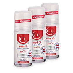 CL medcare Deodorant Balsam für sensible Haut - 3er Pack 50 ml Deo Roller ohne Aluminium & Zink bietet aktiven Schutz & sanfte Pflege - Deo Herren & Damen - Deoroller Männer & Frauen von CL