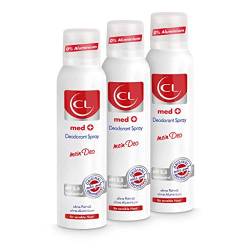 CL medcare Deodorant Spray für sensible Haut - 3er Pack 150 ml Deo Spray ph hautneutral ohne Aluminium & Zink bietet aktiven Schutz & sanfte Pflege - Deo Herren & Damen - Deodorant Männer & Frauen von CL