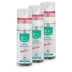 CL refresh Deodorant Spray mit kühlender Wirkung - 3er Pack 20 ml Deo Spray ohne Aluminium & Zink - veganes Deo Herren & Damen - antibakterielles Deodorant Männer & Frauen mit ProVitamin B5 von CL