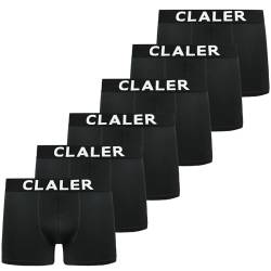 CLALER Boxershorts Herren 6er Pack Baumwolle Unterhosen Männer Retroshorts Bequeme und Atmungsaktive Men Unterwäsche Geeignet für Den Täglichen Sport Im Freien (6 x Schwarz, S) von CLALER