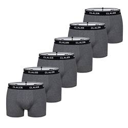CLALER Herren Boxershorts 6er Pack Baumwolle Men Retroshorts Männer Unterwäsche Unterhosen S,M,L,XL,XXL (Dunkelgrau ×6, L) von CLALER