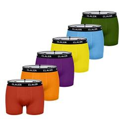 CLALER Herren Boxershorts 6er Pack Baumwolle Men Retroshorts Männer Unterwäsche Unterhosen S,M,L,XL,XXL (Mehrfarbig 02 ×6, M) von CLALER