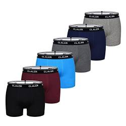 CLALER Herren Boxershorts 6er Pack Baumwolle Men Retroshorts Männer Unterwäsche Unterhosen S,M,L,XL,XXL (Mehrfarbig ×6, XL) von CLALER