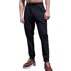CLALER Herren Jogginghose Sweathose Lange Atmungsaktiv Sporthose Yogahose Klassische Trainingshose Freizeithose mit Reißverschlusstaschen(M) von CLALER