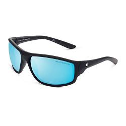 CLANDESTINE - Sonnenbrille Curve 1 Matte Black Blue - Blaue Nylon Gläser und Kunsstoffrahmen - Sonnenbrille für Männer und Damen - Mit Smart Vision Technology - Bessere Sicht und Geringere Blendung von CLANDESTINE