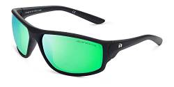 CLANDESTINE - Sonnenbrille Curve 1 Matte Black Green - Grüne Verspiegelte Gläser und Kunsstoffrahmen - Sonnenbrille für Männer und Damen - Smart Vision Technology - Bessere Sicht, Geringere Blendung von CLANDESTINE
