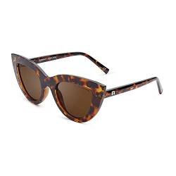 CLANDESTINE - Sonnenbrille Gatto 7 Habana Brown - Braune Polarisierte Nylon Gläser und Kunststoffrahmen - Sonnenbrille für Männer & Damen - Smart Vision Technology - Bessere Sicht, Geringere Blendung von CLANDESTINE