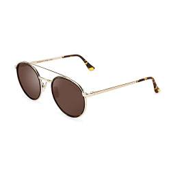CLANDESTINE - Sonnenbrille Pure 16 Gold Matte Habana Brown - Braune Nylon Gläser und Stahlrahmen - Sonnenbrille für Männer & Damen - Mit Smart Vision Technology - Bessere Sicht und Geringere Blendung von CLANDESTINE