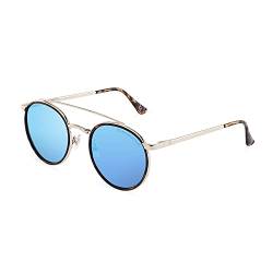 CLANDESTINE - Sonnenbrille Pure 16 Gold Matte Habana Ice Blue - Hellblaue Nylon Gläser und Stahlrahmen - Unisex Sonnenbrille - Mit Smart Vision Technology - Bessere Sicht und Geringere Blendung von CLANDESTINE