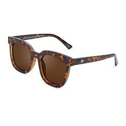 CLANDESTINE - Sonnenbrille Quadrato 2 Habana Brown - Braune Polarisierte Gläser und Kunststoffrahmen - Sonnenbrille für Männer & Damen - Smart Vision Technology - Bessere Sicht und Geringere Blendung von CLANDESTINE