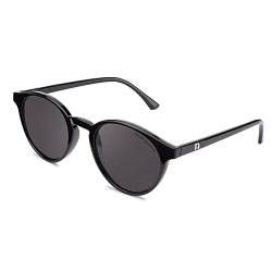 CLANDESTINE - Sonnenbrille Round 12 Black - Schwarze HD Nylon Gläser und Schwarzer Rahmen aus PC - Sonnenbrille für Männer und Damen - Mit Smart Vision Technology - Bessere Sicht, Geringere Blendung von CLANDESTINE