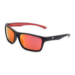 CLANDESTINE - Sonnenbrille Square 6 Matte Black Red - Rote Nylon Gläser und Kunsstoffrahmen - Sonnenbrille für Männer und Damen - Mit Smart Vision Technology - Bessere Sicht und Geringere Blendung von CLANDESTINE