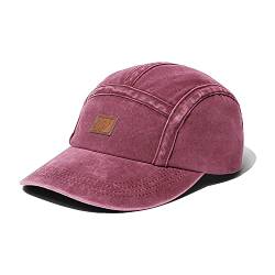 CLAPE 5 Panel Baseball Cap Vintage Washed Cotton Basecap Herren Outdoor Sport Cappy UV Schutz Schildkappen Unisex-Hip-Hop-Hut von CLAPE