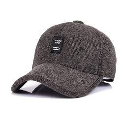 CLAPE Baseball Cap mit Ohrenklappen Full Cap Herren Outdoor Visor Sport Cappy Old School Style Dad Hat Wollcap Winter/Herbst/Frühling von CLAPE