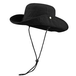 CLAPE Breiter Krempe Fischerhut UV Schutz Sonnenhut Baumwolle Safari Boonie Hut Cowboy Style Bucket Hat Outdoor Gartenhut Strandhut Herren Damen von CLAPE