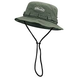 CLAPE Buschhut Herren Damen Outdoor Boonie Hat mit Kinnband UV Schutz Safari Sonnenhut Sommerhut Breite Krempe Fischerhut Faltbar Angelhut von CLAPE